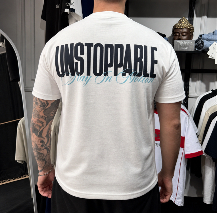 Barch Fashion “Unstoppable” T-Shirt (Beyaz)