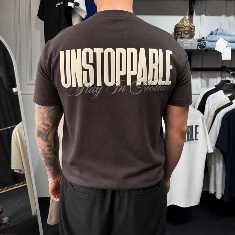 Barch Fashion “Unstoppable” T-Shirt (Kahverengi)