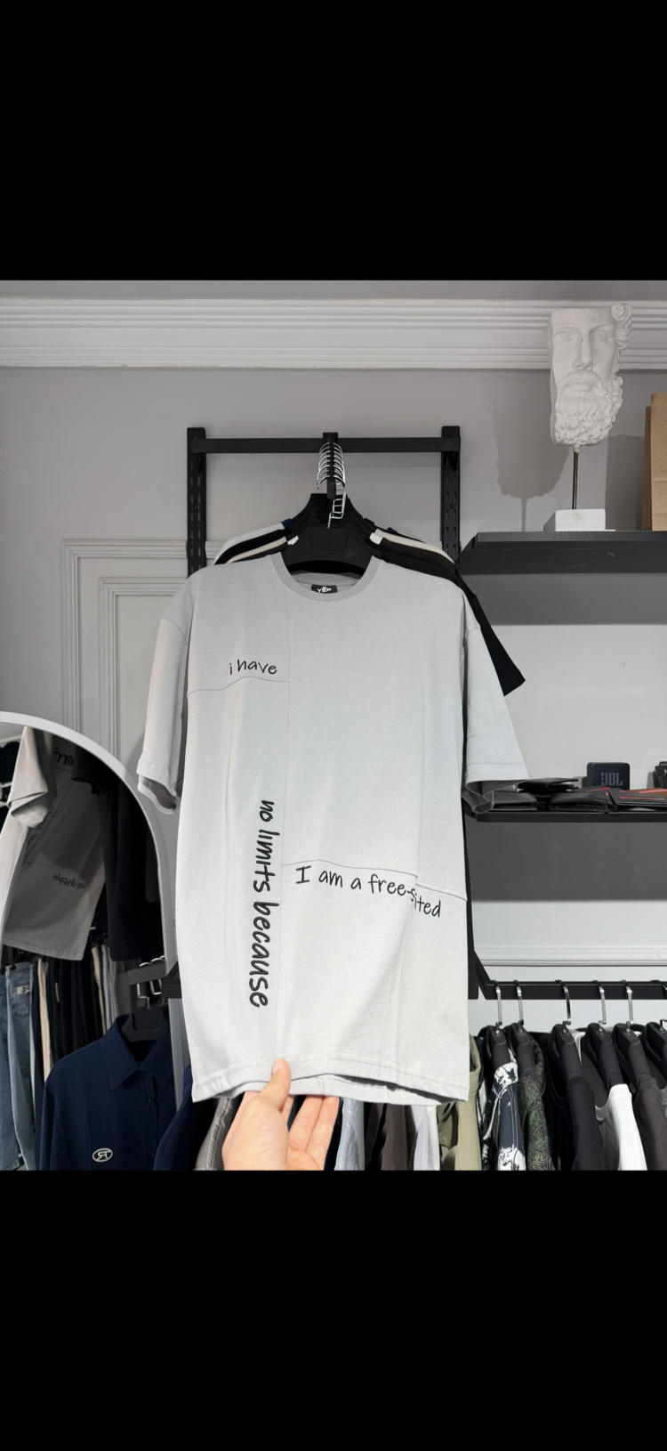 NO LIMITS Oversize Erkek Tişört | Gri