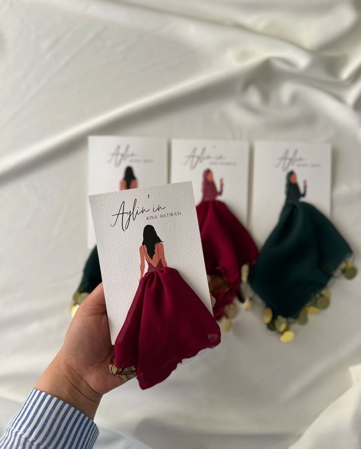 Bordo-Gold Pullu Şifon Mendil Seti - Kına | Nikah | Hediye ( 5 Adet)