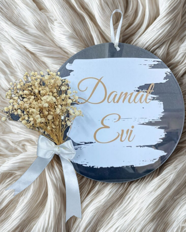 Doğal Çiçekli Damat Evi Kapı Süsü I Düğün Nikah Nişan Bohçası