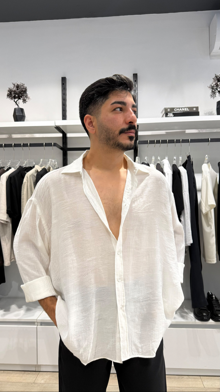 Gıesto Kendinden Desenli Gömlek Rayon Kumaş