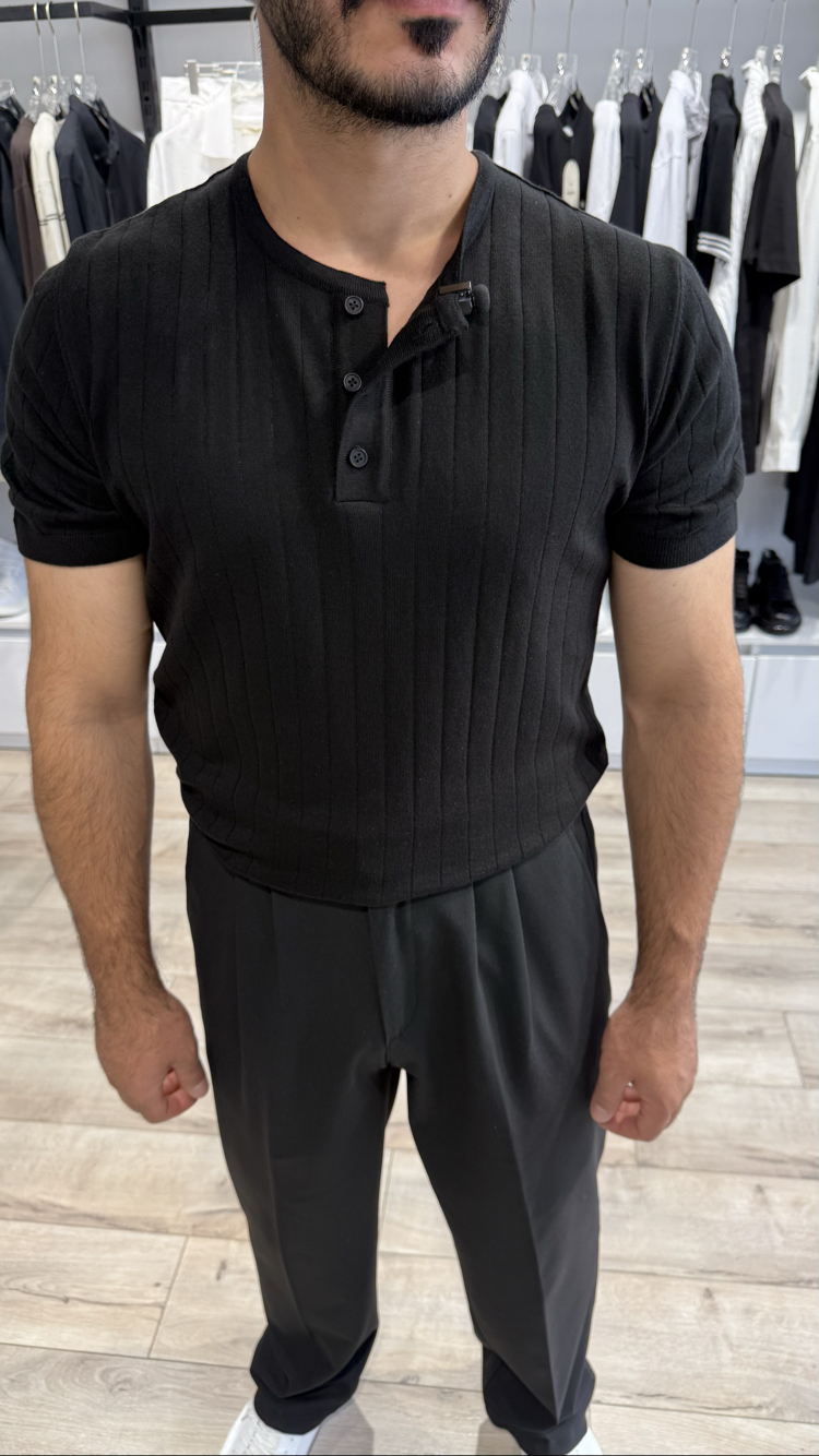 Henley Yaka Triko Merserize