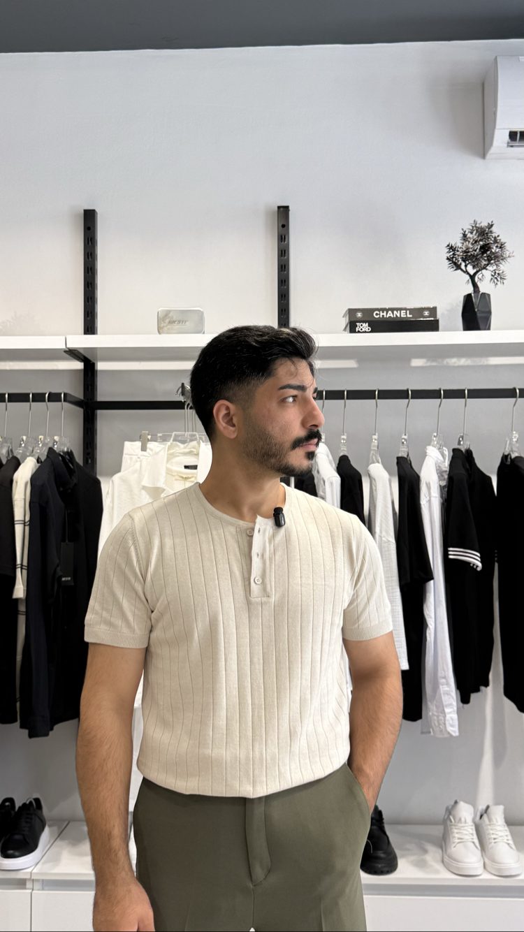 Henley Yaka Bej Triko