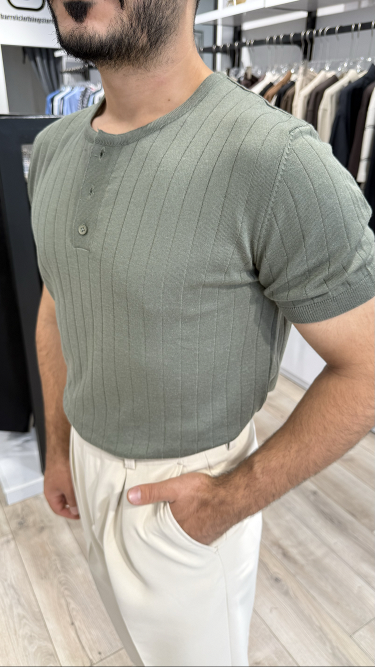 Henley Yaka Triko Merserize