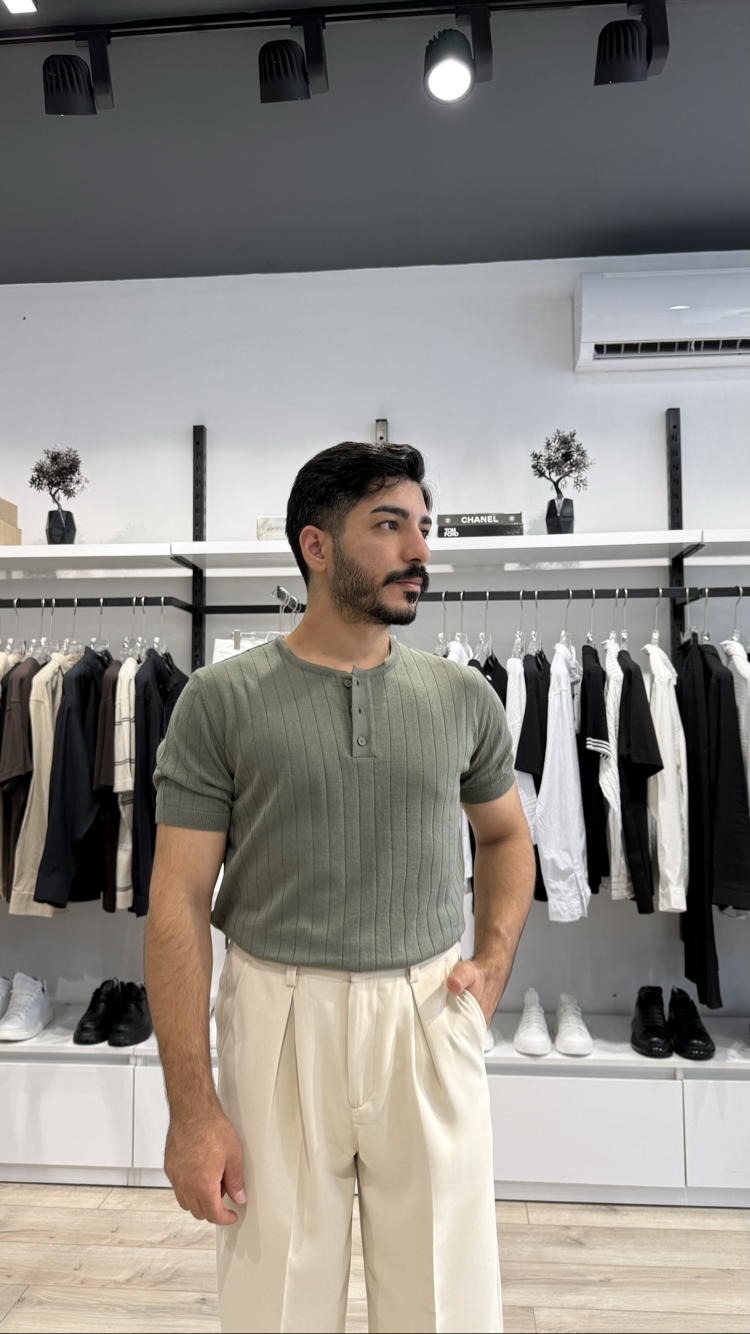 Henley Yaka Triko Merserize
