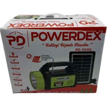 Powerdex Pd-9090 Güneş Enerjili Şarj Radyolu Avcı Kamp Feneri