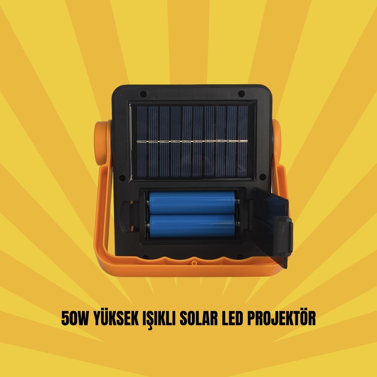 Solar Şarjlı LED Projektör Kamp Lambası