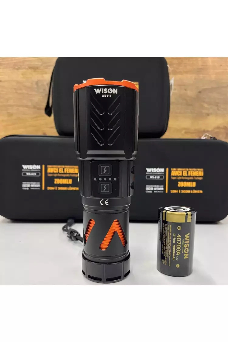 Wison Ws-615 3000 Lümen 30 W Profesyonel Zoomlu Avcı El Feneri