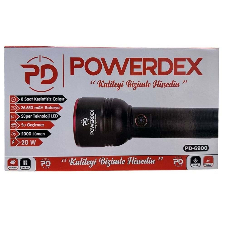 Powerdex Pd-6900 20w 2000 Lümen Profesyonel El Feneri 