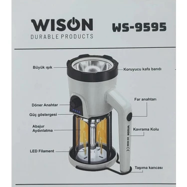 Wison Ws-9595 Şarj Edilebilir Led Aydınlatma