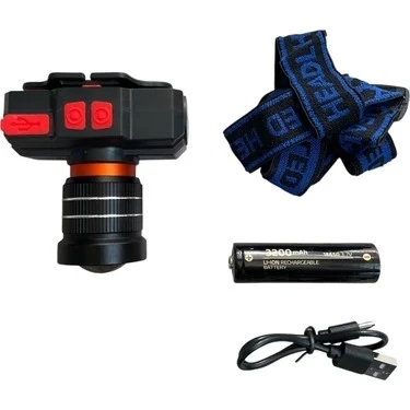 Wison Ws-2035 1500 Lümen 15W Teleskobik Zoomlu Şarjlı Kafa Lambası