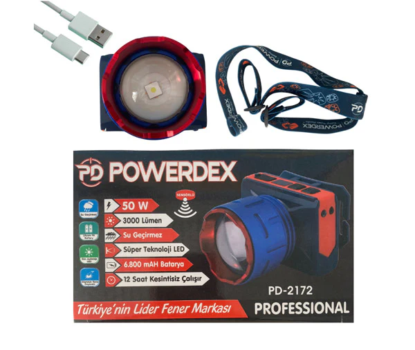 Powerdex PD-2172 3000 Lümen 50 Wat Kafa Feneri