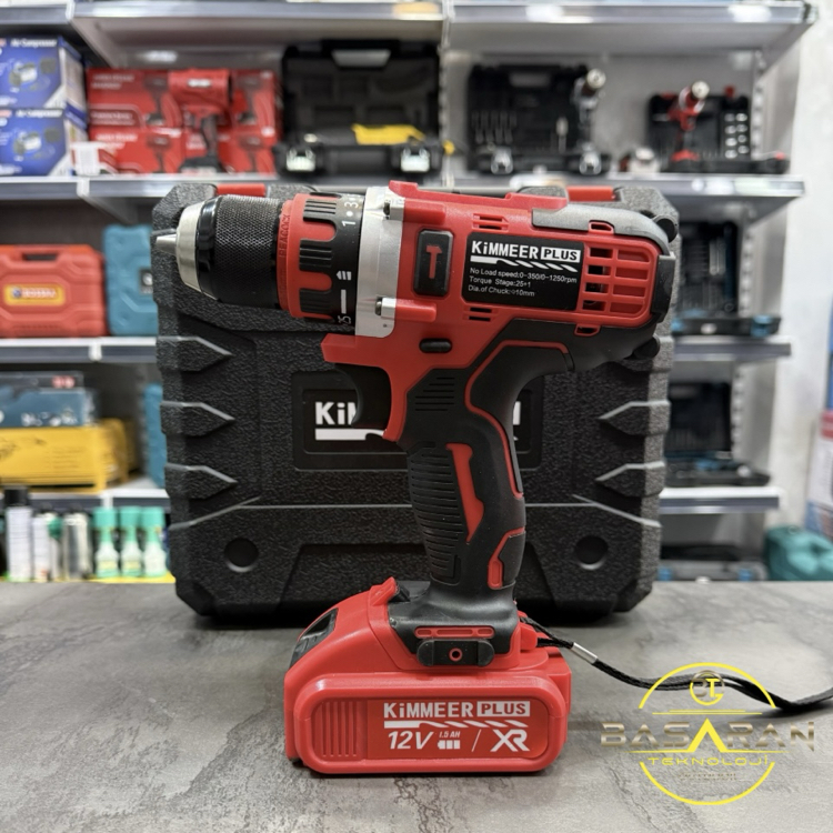 Kimmeer  Plus 12V Darbeli Şarjlı Matkap 24 Parça