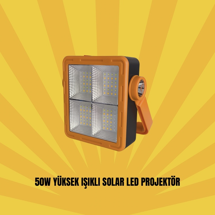 Solar Şarjlı LED Projektör Kamp Lambası