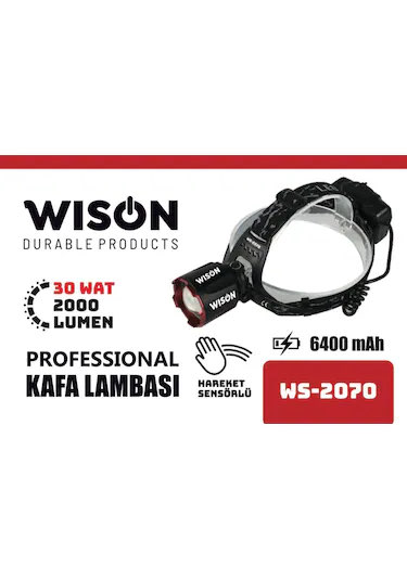 Wison WS-2070 2000 Lumen Hareket Sensörlü Kafa Lambası