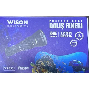 Wison Ws-5555 2200 Lümen 15 W Profesyonel Dalış Feneri