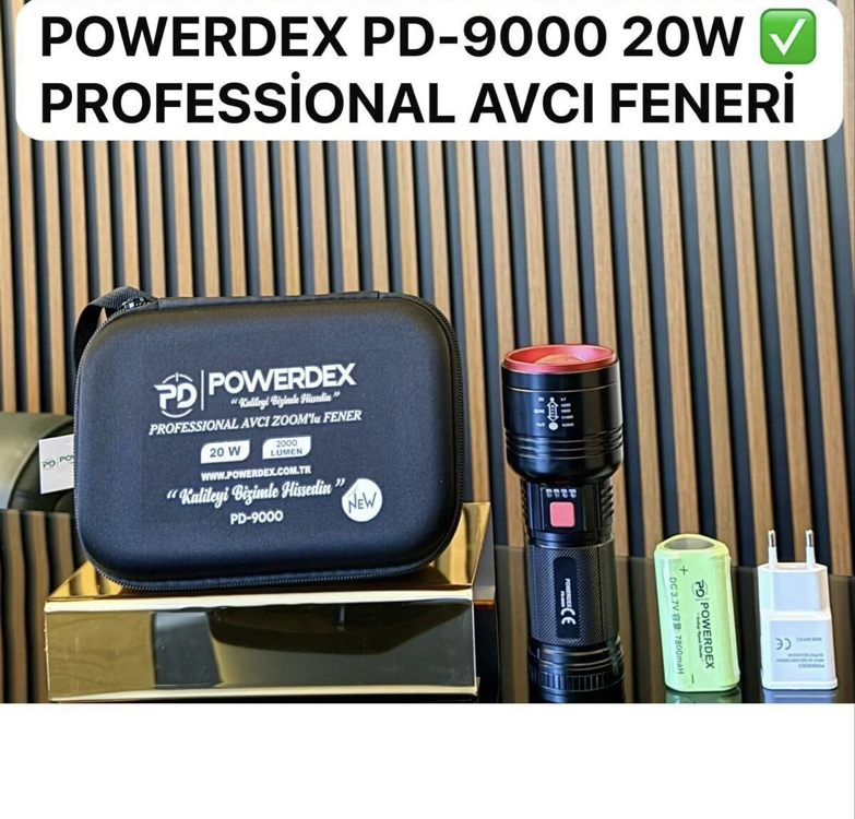 Powerdex PD-9000 2000 Lümen 20 W Profesyonel Avcı Zoomlu Fener