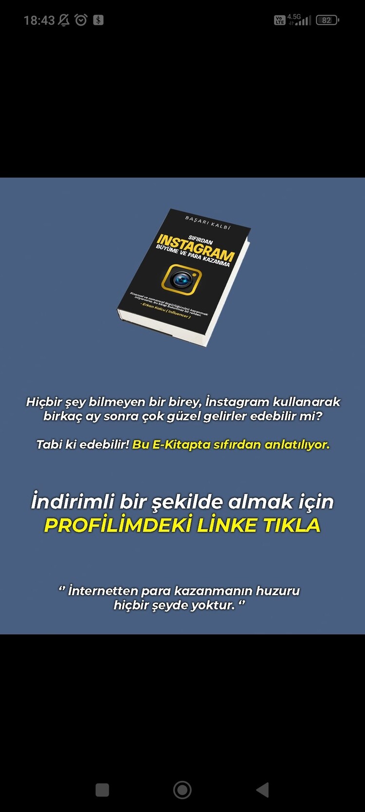 0'dan INSTAGRAMDA BÜYÜME ve PARA KAZANMA / E-Kitap