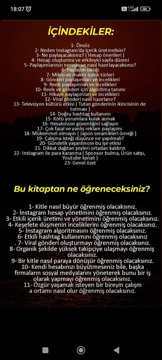 0'dan INSTAGRAMDA BÜYÜME ve PARA KAZANMA / E-Kitap
