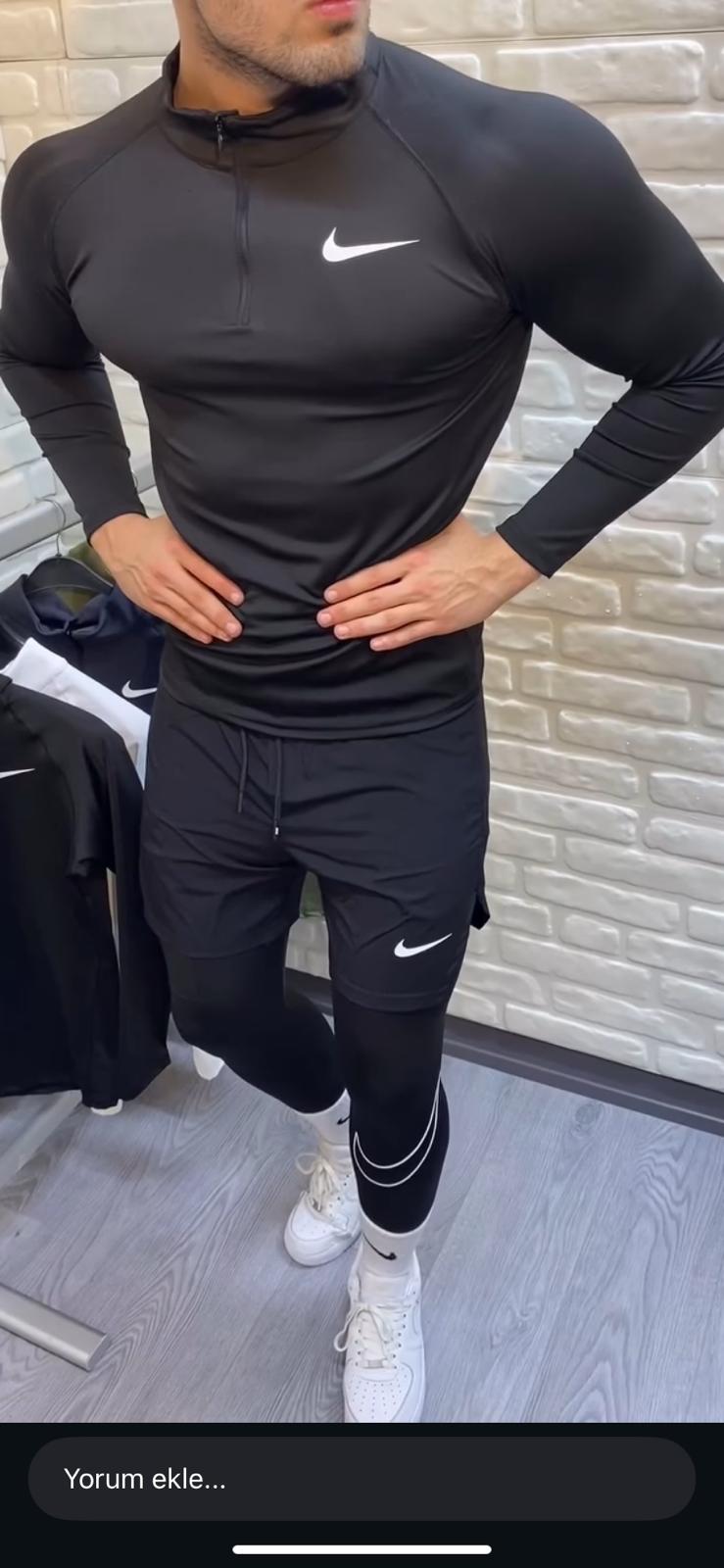 Yarım Fermuarlı Nike Compression Body
