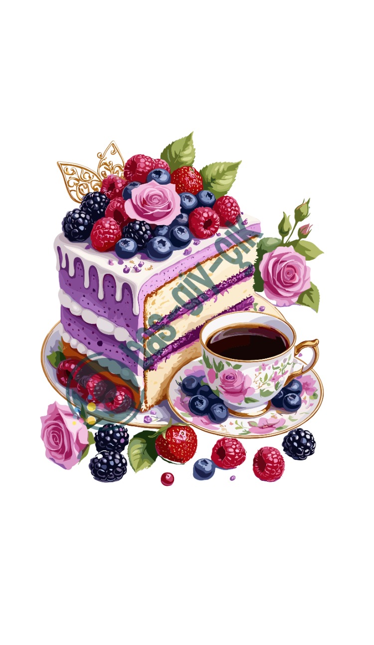MOR PASTALI ÇAY KEYFİ 18 CM