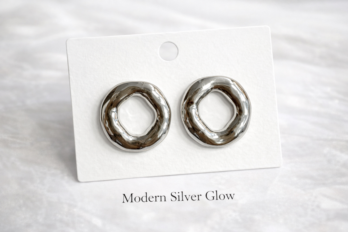 Modern Siver Glow Küpe