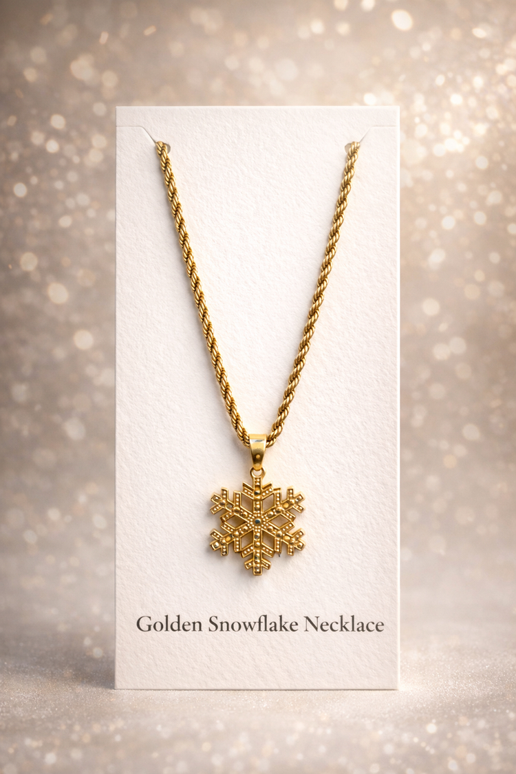 Golden Snowflake Necklace