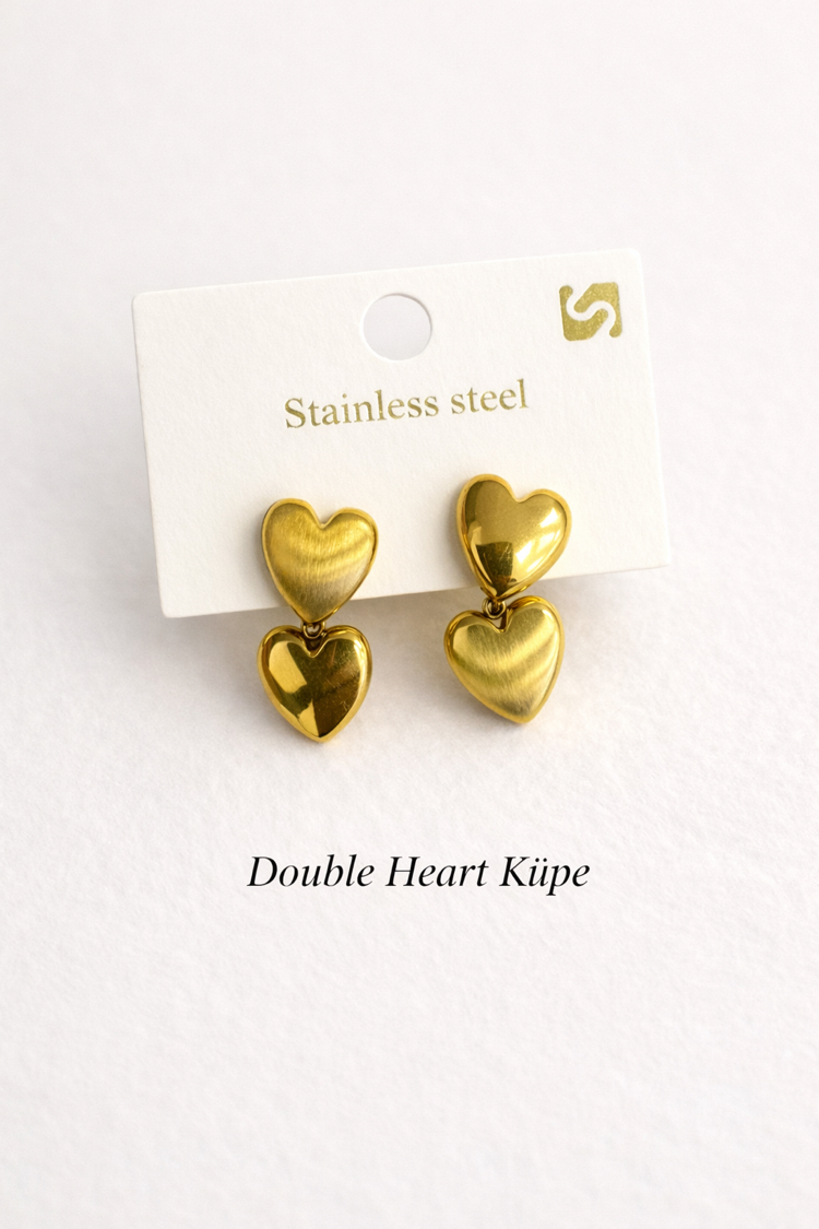 Double Heart Küpe