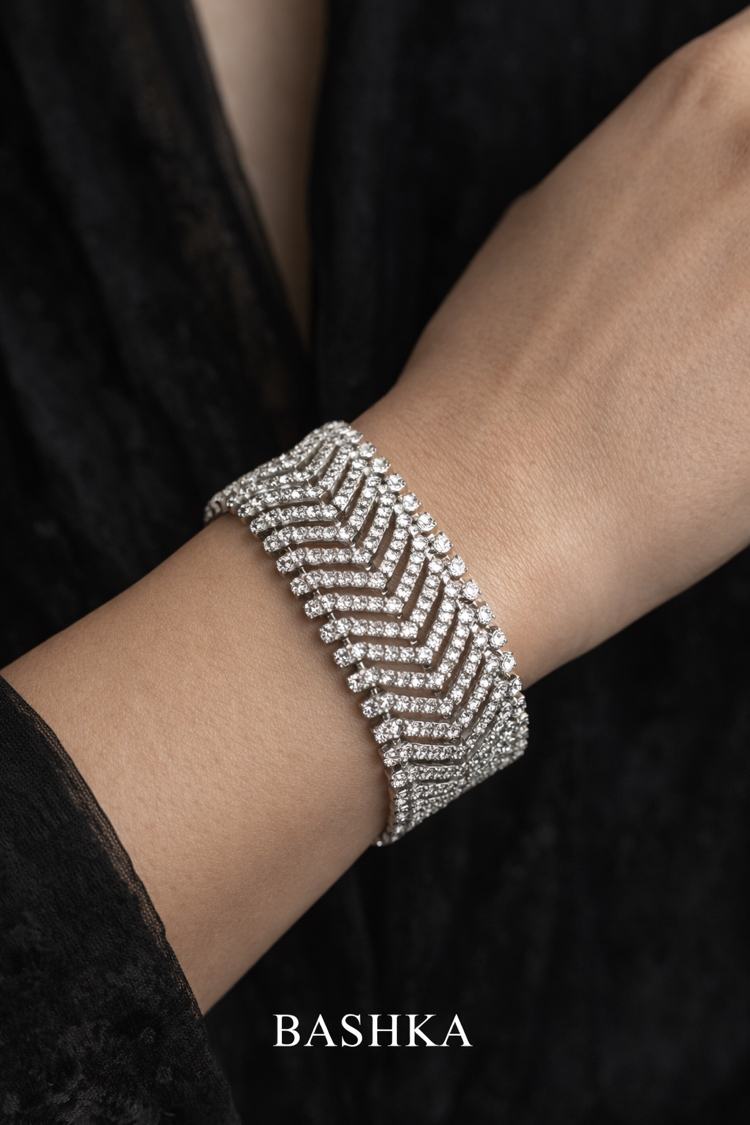 Zigzag Işıltı Abiye Bileklik