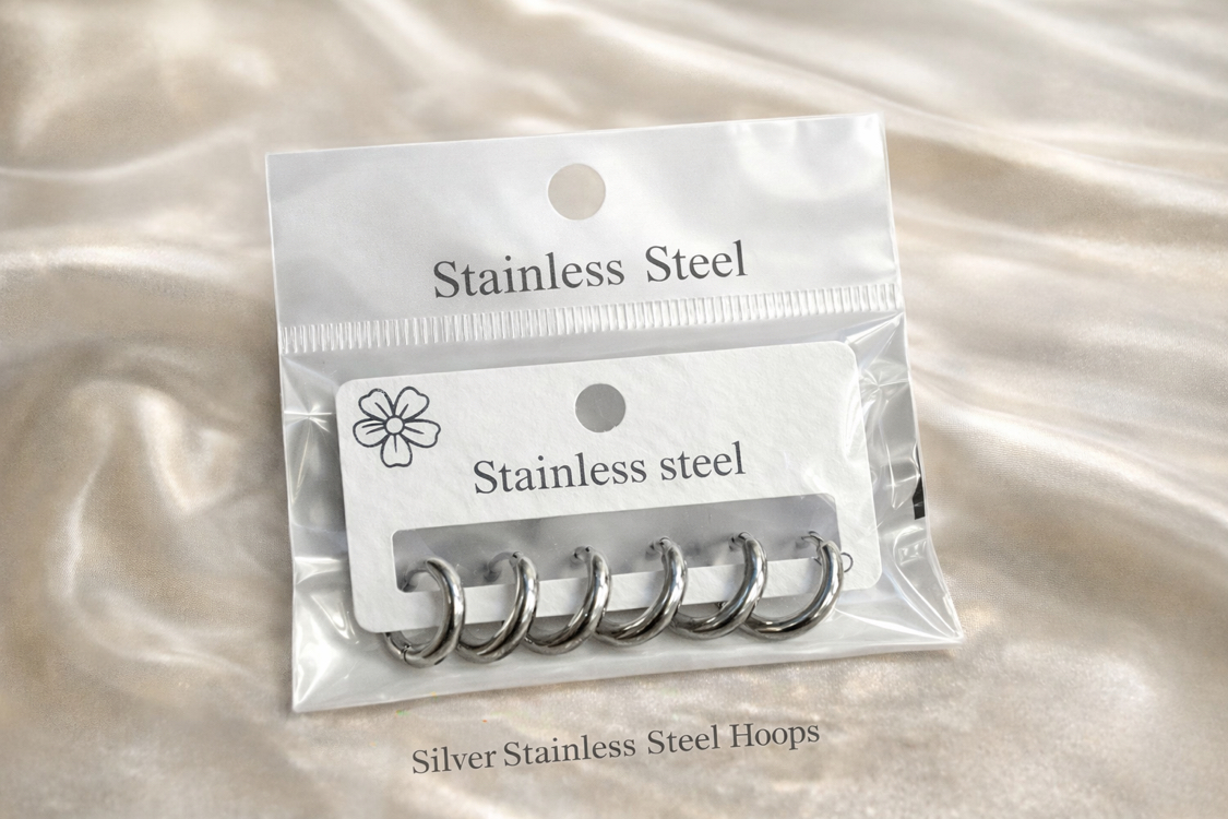 Siver Stainless Steel Hoops