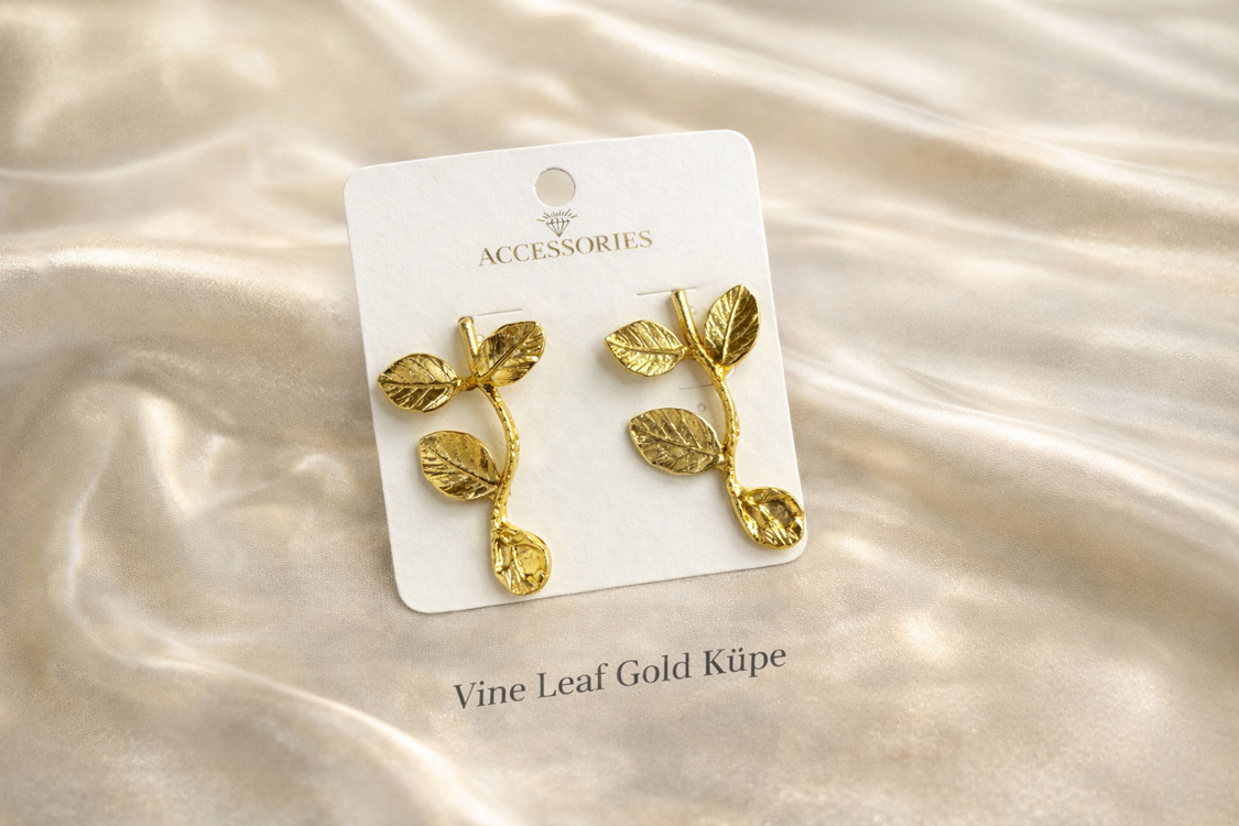 Vine Leaf Gold Küpe
