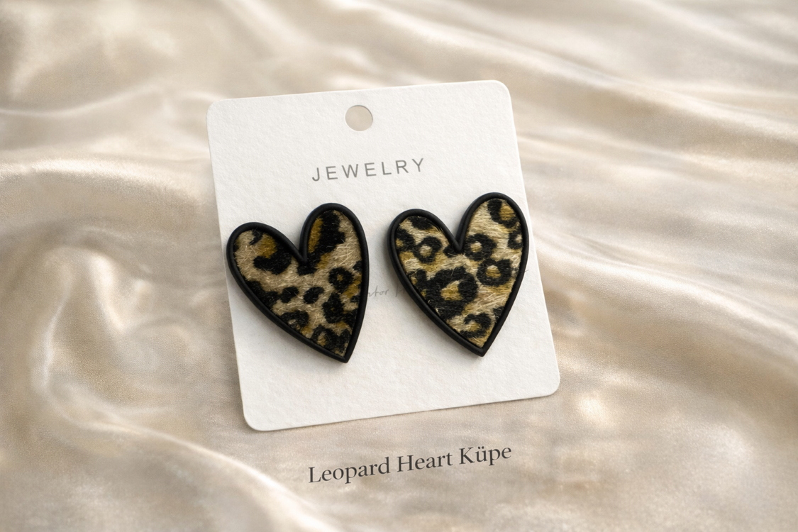 Leopard Heart Küpe
