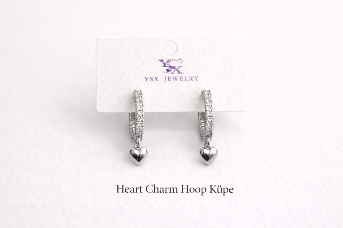 Heart Charm Hoop Küpe