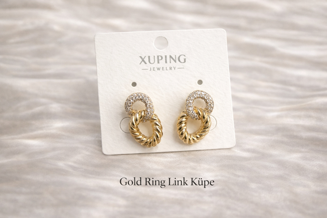 Gold Ring Link Küpe