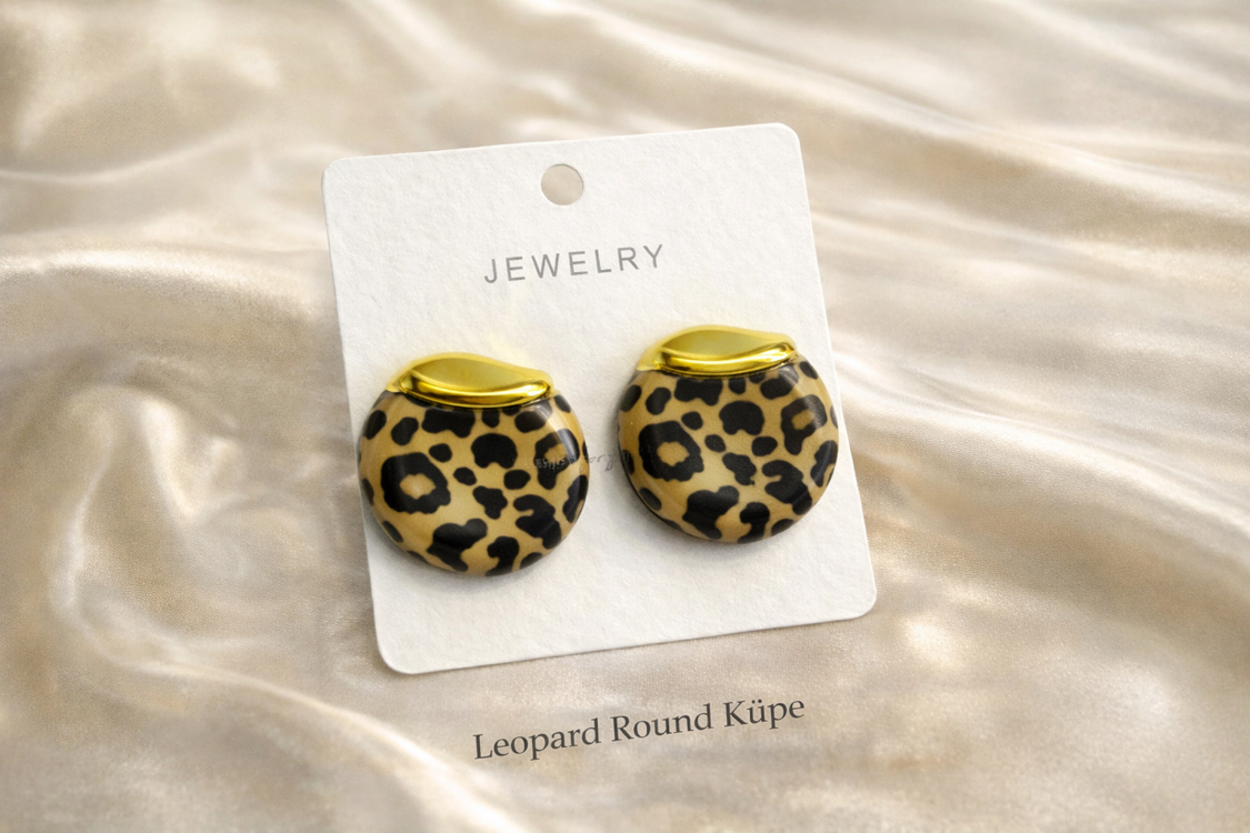 Leopard Round Küpe