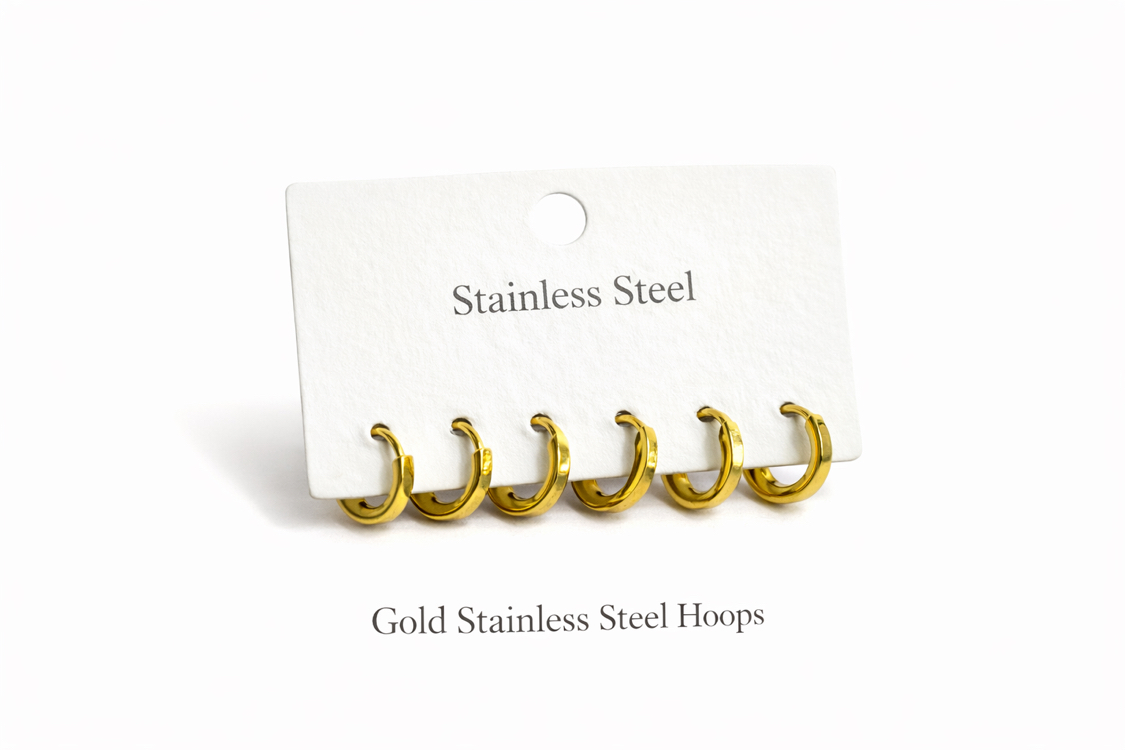 Gold Stainless Steel Hoops