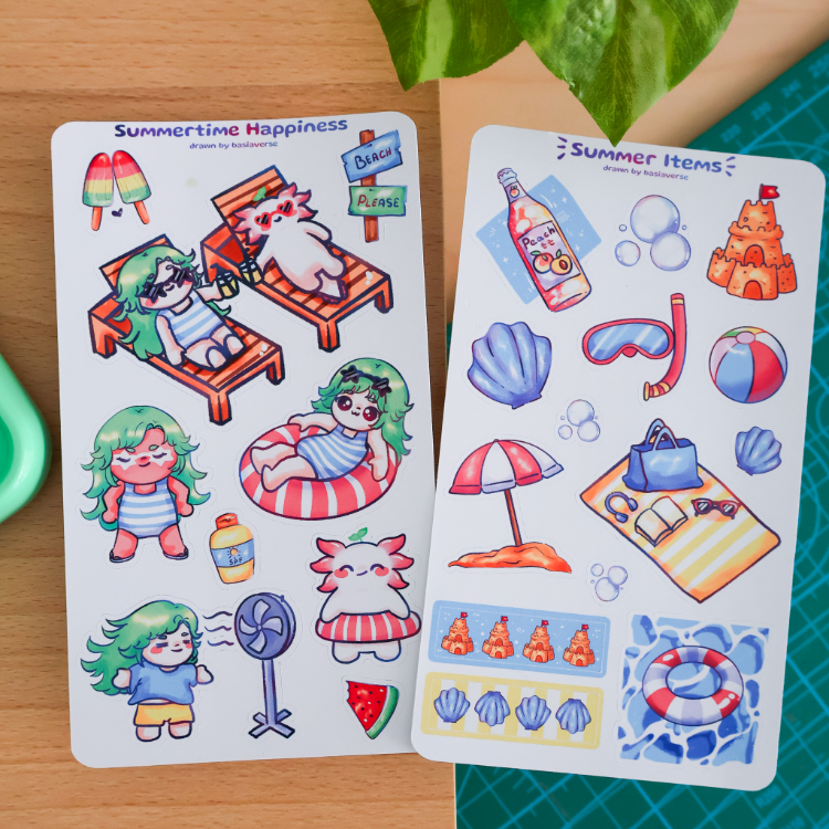 Summer Vibe Sticker Sayfaları