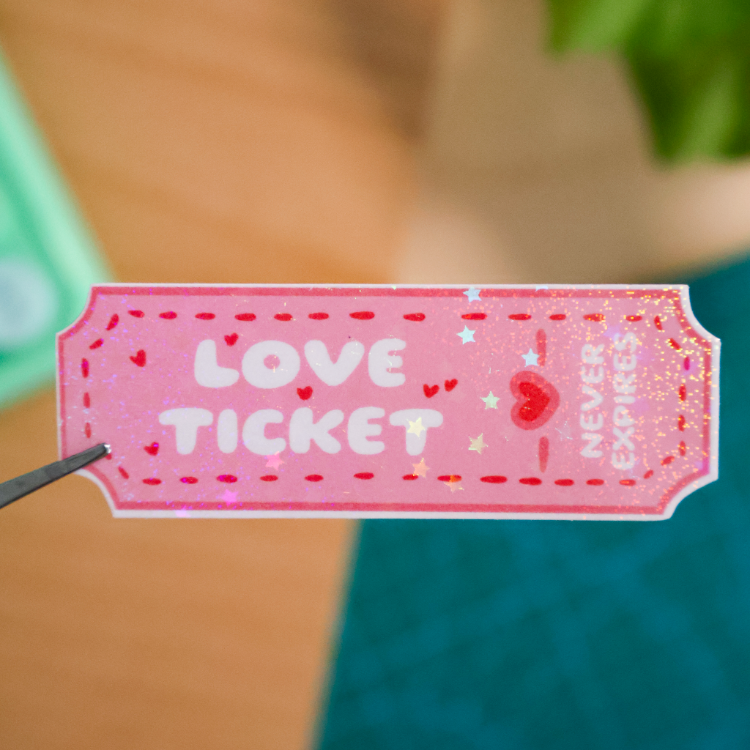 Love Ticket Hologramlı Sticker