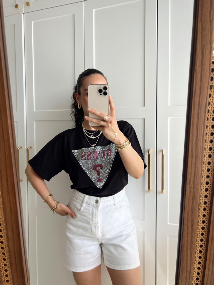 Yeni Sezon Full Taşlı Tişört