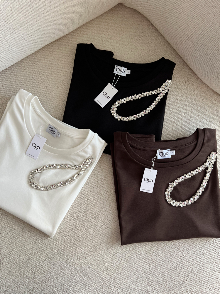 Oval Taşlı Tshirt