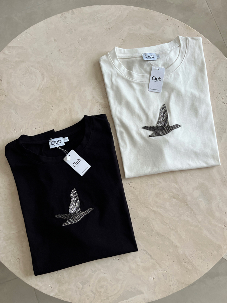 Gri İşlemeli B Tshirt
