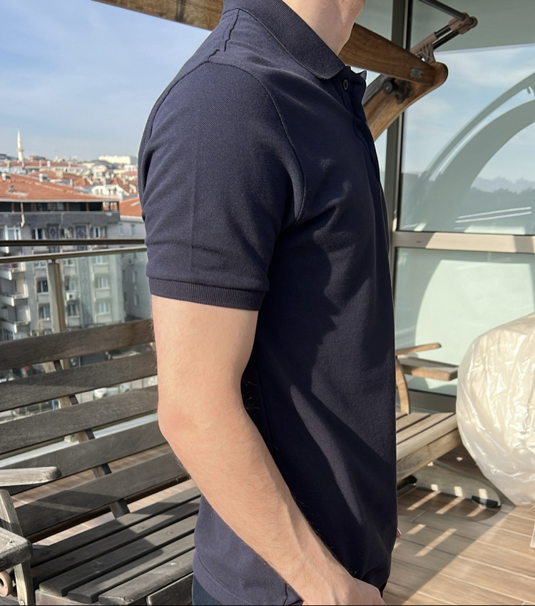 Lacivert Polo Yaka - 190 GSM pike kumaş