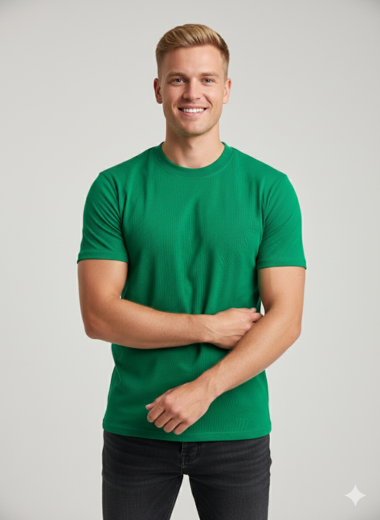 Premium Heavy Unisex Benetton Yeşili Basic Tişört