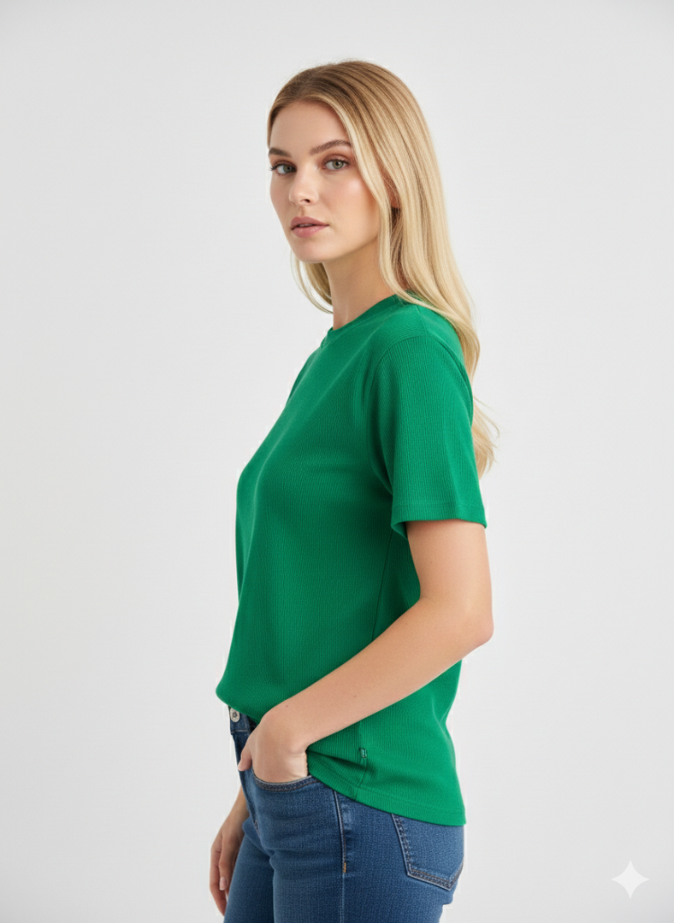 Premium Heavy Unisex Benetton Yeşili Basic Tişört