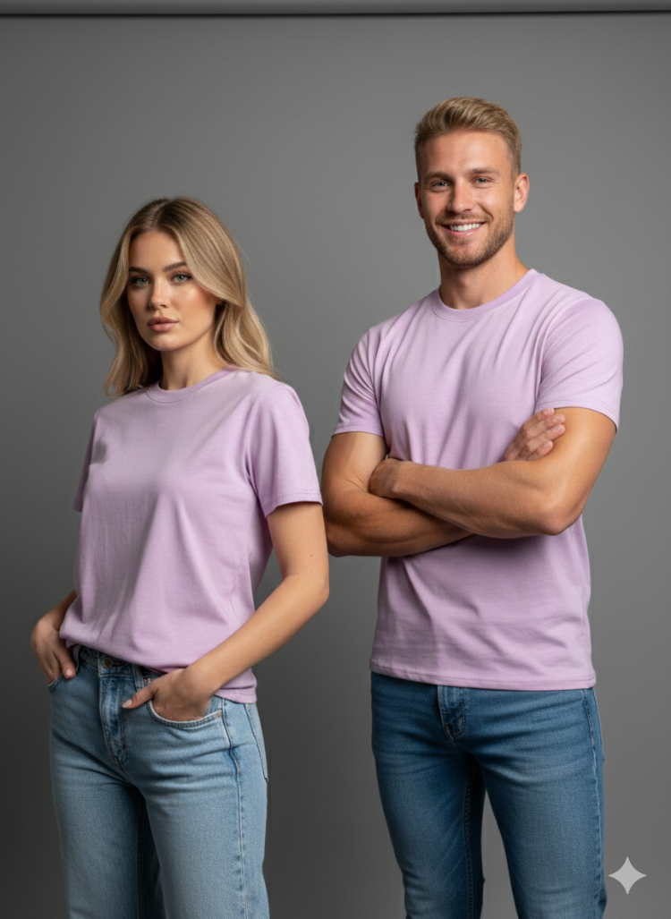 Premium Heavy Unisex Lila Basic Tişört