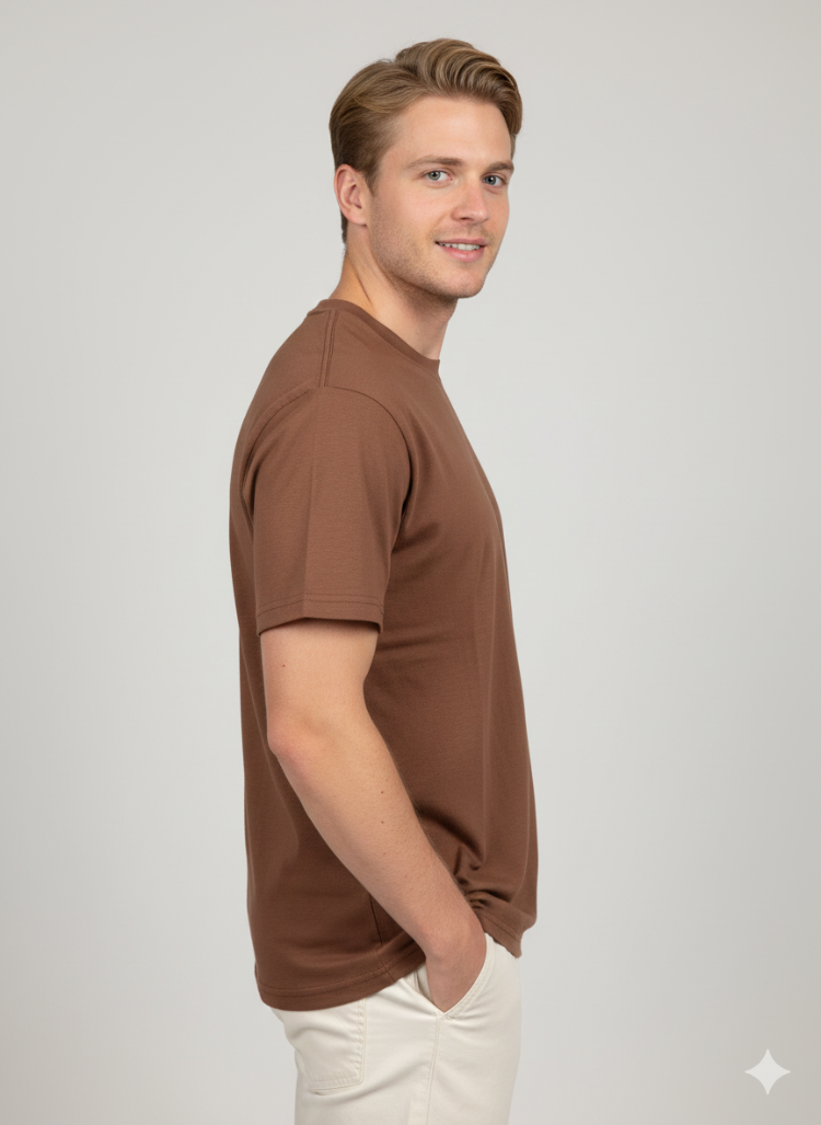 Premium Heavy Tarçın Erkek Basic Tişört