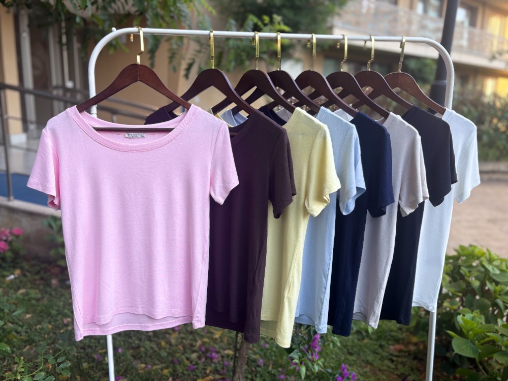 Premium Relax Fit Oval Yaka Tişört Pembe