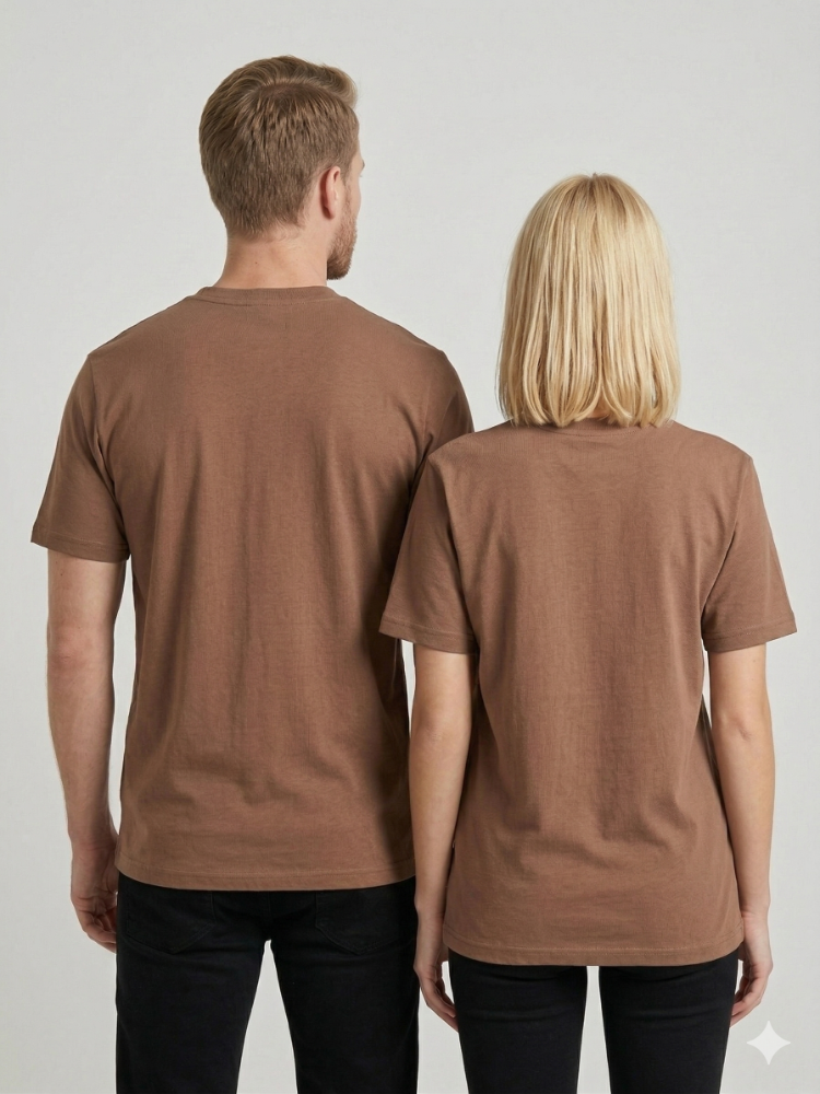 Premium Heavy Unisex Sütlü Kahve Basic Tişört