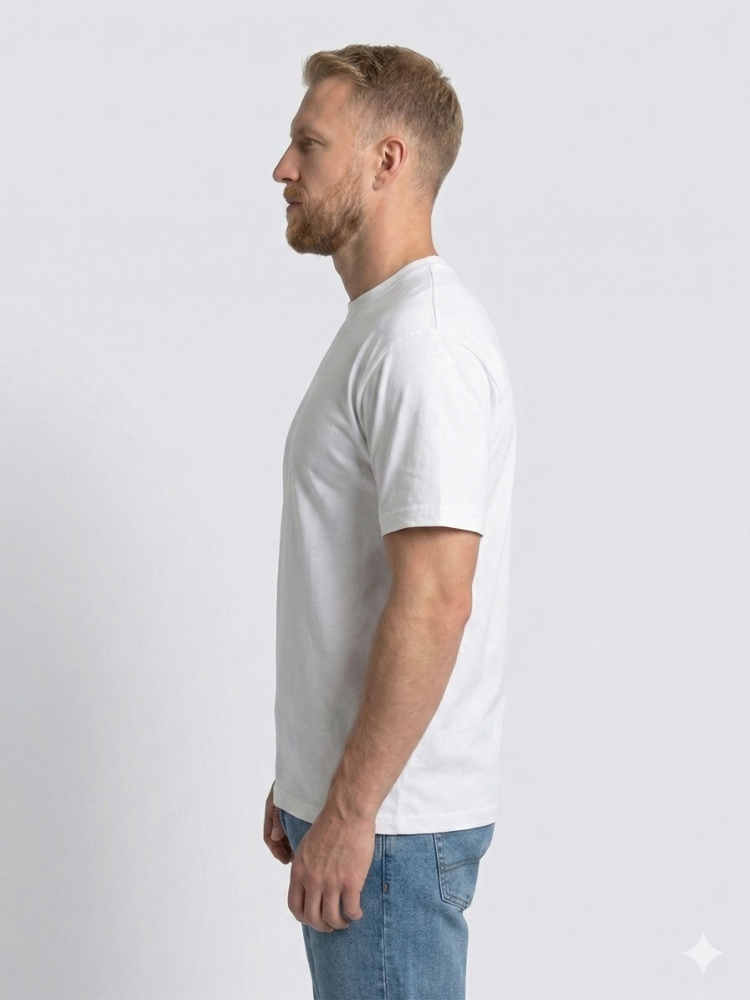 Premium Touch Unisex Beyaz Erkek Basic Tişört